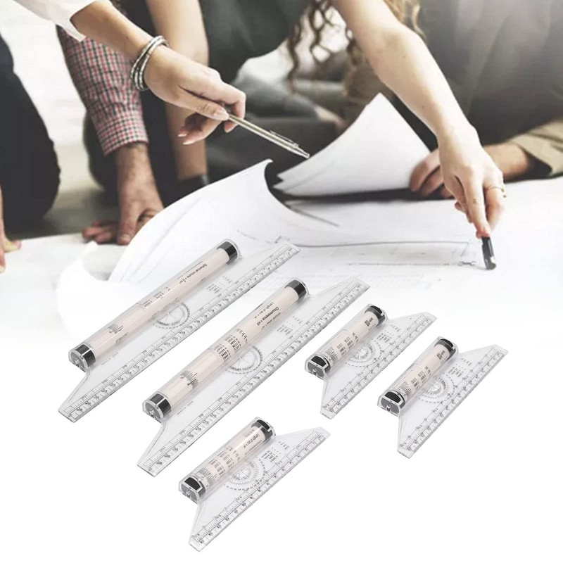 Measuring Rolling Ruler, 5 Pieces 6 Inch 12 Inch Clear