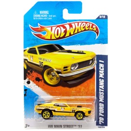 2011 Hot Wheels '70 Ford Mustang Mach 1 Yellow #169/244