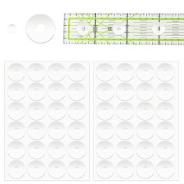 Non-Slip Silicone Grips for Quilt Templates, 48Pcs Non-Slip Adhesive Rings Ruler Grip Rings Quilting Rulers Sewing Rulers Adhesive Backing Ring Grips