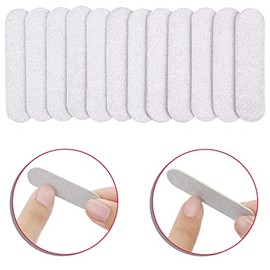 JSRQT Juego de 100 mini limas de uñas de doble cara para mujeres y niñas, herramienta profesional de manicura de grano 180/240 (plateado)