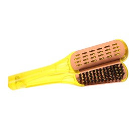 FRCOLOR Aluminum Alloy Double Sided Hair Straightening Comb Foldable Styling Tool for Curly Hair Comfortable Grip and Design for Home and Salon Use