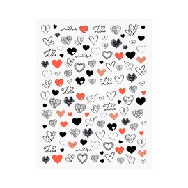 Heart Love Nail Stickers Love Bear Rose Keys Valentine Day Nail Decals 536 Nail Wraps Art Stickers Manicure Supplies for Women for Home Nails Full Long Lasting Easy Apply and Remove