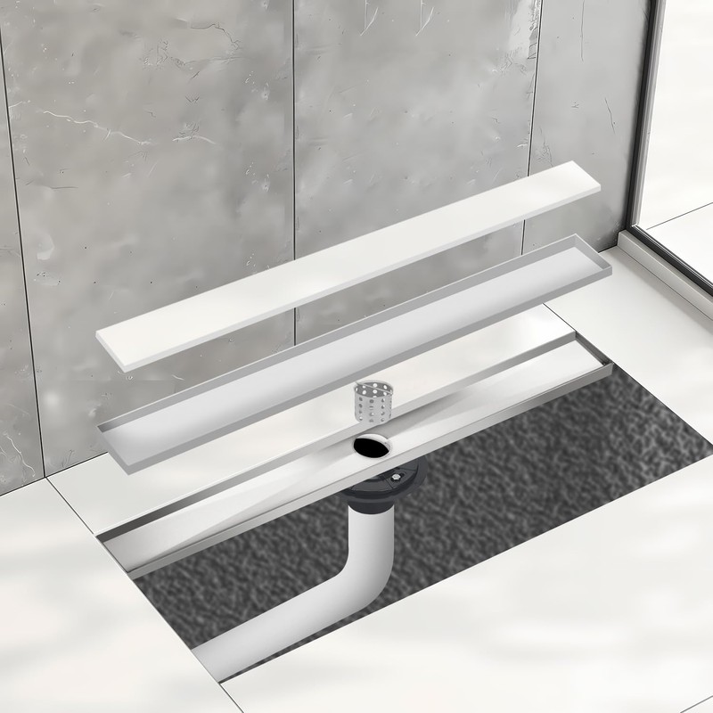 Uni-Green 24 Inch Tile Insert Linear Shower Drain with Leveling