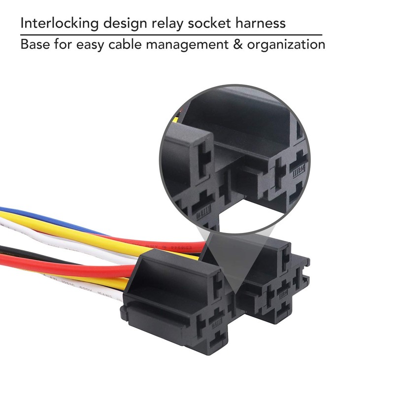 Recoil 2 Pack Automotive 5-Pin 30/40A 12V SPDT Relays with