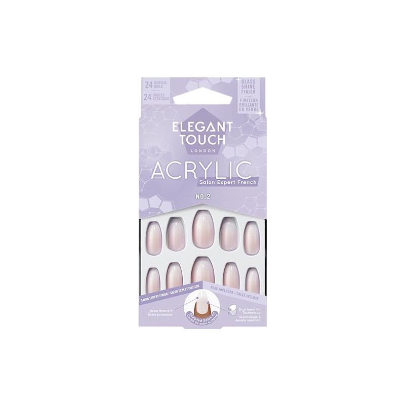 Elegant Touch French Acrylic Nails No. 2 COFFIN