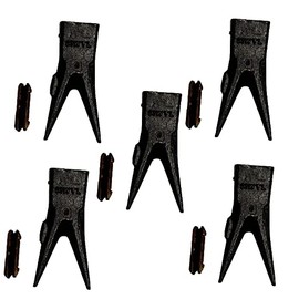 23WTL 5 Pack Twin Tiger Bucket Teeth and 23FP Flex Pins Fits for Backhoe Skid Steer Mini Excavator