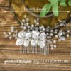 BERYUAN Rhinestone Pearls Wedding Hair Comb Flower Leaf Rinestone Bridal