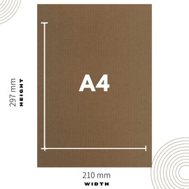 A4 Corrugated Cardboard Sheets for Packing, Mailing, Arts & Crafts. 3mm Thickness, A4 (210 x 297 mm) Kraft Board - Large Cardboard Sheets, Protective Boards (6 & 12 & 24 Pack)- LEO Design (6)
