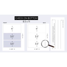 Business Voucher Check Stock - 2500 Sheets, Check on Top, Blue/Red Prismatic