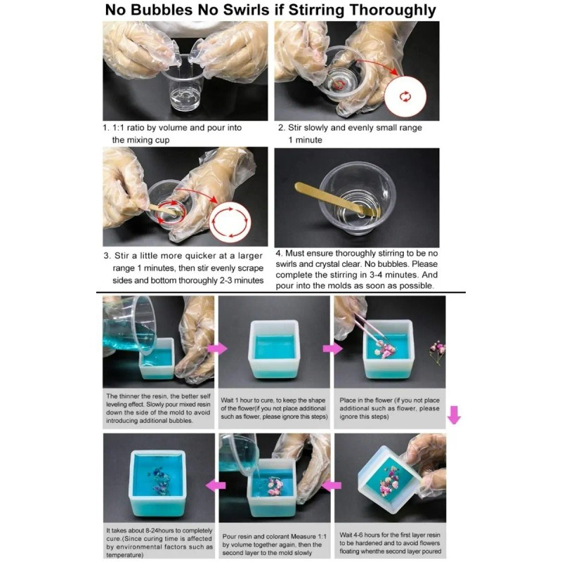 Kit De Resina Epoxy Para Artesanías Y Bricolaje 16onzas 1:1