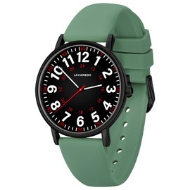 Bomieux Nurse Watch for Nurses Doctors Women Men,Waterproof Analog Watches with Luminous Dial and Japanese Quartz Movement,Easy to Read Military Time Watch with Second Hand, 12/24 Hours,Silicone Band