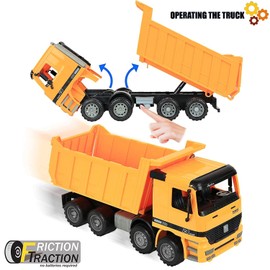 Liberty Imports Oversized Dump Truck Toy for Kids Play Big Friction Powered Toy Construction