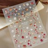2Sheets Autumn Maple Leaf Nail Art Stickers 5D Embossed Fall