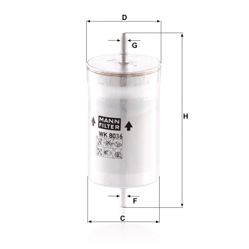 Original MANN-FILTER Fuel filter WK 8036 – For Passenger Cars