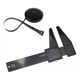 Fisiotools Kit Antropómetro Vitruvian Negro Y Cinta Antropometrica Bl N