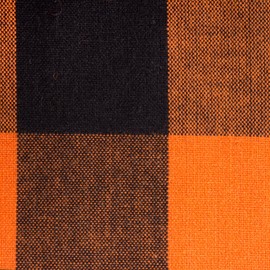 DII Buffalo Check Collection, Classic Farmhouse Table Runner, 14x108, Orange & Black