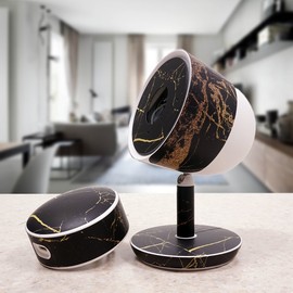MightySkins Skin Compatible with Nest Cam IQ Indoor Security Camera - Black Gold Marble | Protective, Durable, and Unique Vinyl wrap Cover | Easy to Apply, Remove, and Change Styles | Made in The USA