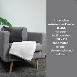 wometo Polar Fleece Blankets, Set of 2, Oeko-Tex, 130 x 160 cm, approx. 400 g, with Anti-Pilling and Overcast Hem, White
