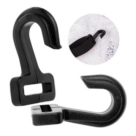 Webbing Tension Hooks, Pack of 12, for up to 10 mm Thick Tent Poles and 20 mm Wide Webbing Straps, Black ABS Plastic, Hooks for Outdoor Tent, Awning, Awning, Tarpaulin, Pole Clip, Tent Clip Camper