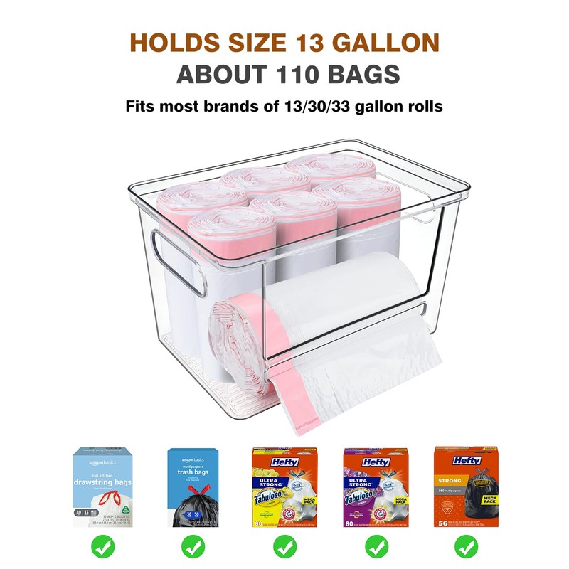Trash Bag Dispenser 2 Pack, Acrylic Garbage Bags Dispenser with