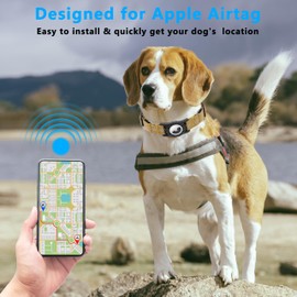 Seyezo Airtag Dog Collar, Upgraded Reflective Airtag Dog Collar Holder, Heavy Duty Pet Collar with Airtag Holder, Adjustable Nylon Puppy Collars for Small Medium Large Dogs(S(12.6’’-14.5’’), Yellow)