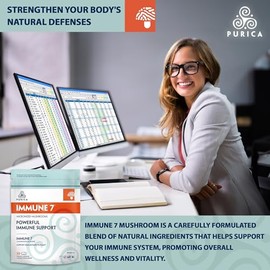 PURICA Purica - Immune 7 Powerful Immune Support Supplement 30 Caps - Immune System Support - Immunity Vitamins - Immune 7 Mushroom - Immunity Supplement - Immunity Support