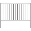 Fence Panel with Posts Powder-Coated Steel 5.6'x3.3' Black Steel Anti-Rust
