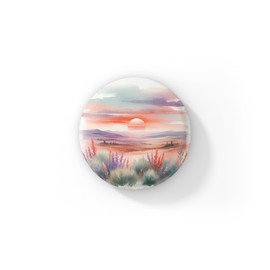 Southwest Landscape Pin Button, Southwest Pin, Desert Pin, Sunset Pin, Mountain Pin, Southwest Keychain, Desert Keychain, Landscape Keychain, Desert Magnet, Sunset Magnet (1 Pin - 1.50in)