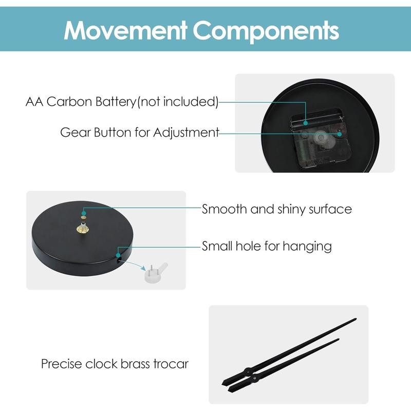 FERRISA Frameless DIY Wall Clock, 3 in 1 Large 3D