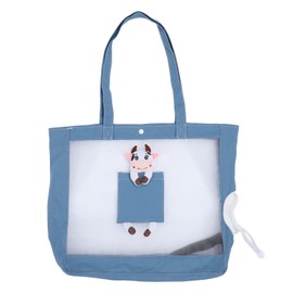 Cat Carrier Handbag Breathable Mesh Canvas Sturdy Soft Comfortable Traveling Pet Bag Purse for Outdoor Blue Cow Style