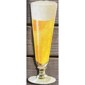 Unbranded Vintage Large Die Cut Cardboard Beer Glass Sign New Old Stock from 1953