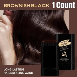 Disposa Ble Hair Dye Penwaterproof Sweatproof,Hair Dye Comb,Easy to Color Portable Fastreplenishment Color Does Not Fall Out Stick Lid Storage.:_BROWNISH BLACK【1Count】