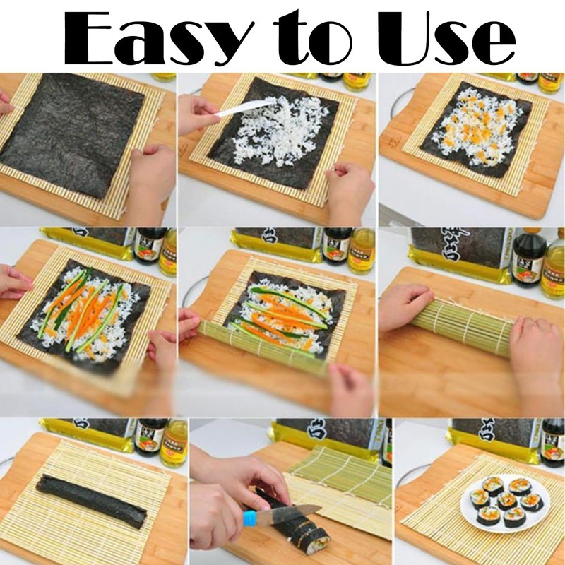GETFACAI 6 Pcs Sushi Rolling Mat, Sushi Making Kit, Sushi