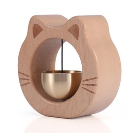 Shopkeepers Bell, Cat Shape Wooden Magnetic Wind Chime Doorbell Decoration for Business Entrance Aura Shop Door Opening Home Garden Unique Housewarming Gift