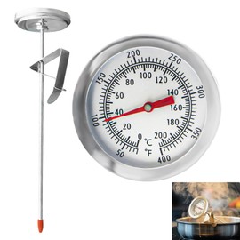 yowodana Oil Thermometer, Kitchen Thermometer, Cooking Thermometer, Dial Thermometer, Temperature Control, Deep Frying, Fried Food, Tempura, Candy, BBQ, Coffee, Meat, Kitchen Cooking, 0°C to 200°C,