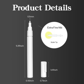 FULIBAO Empty Acrylic Refillable Paint Markers 0.5mm,Extra-Fine Tips,Clear Empty Permanent Paint Pens for Graffiti,Watercolor,Glue,Liquid,Marker Ink,DIY Art (Extra-Fine - 0.5mm, 1)