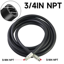 SWANGET 3/4inch NPT Fuel Transfer Hose, 10 Feet Gasoline, Biodiesel, Diesel, Kerosene Fuel Transfer Pump Tank Tube Hose,3/4" NPT Connectors Fittings, Durable & Flexible