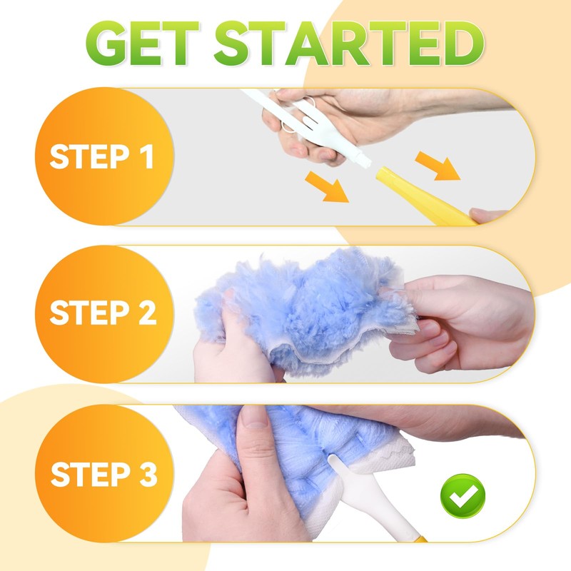 50 Pack 360° Dusters Refills Compatible with Swiffer Duster Handles