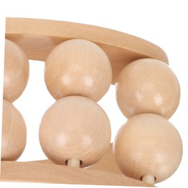 Gatuida Portable Wooden Neck Massage Roller Manual Acupoint Muscle Relaxation Tool with Ergonomic Curved Handle Durable Handheld Massager for Shoulder and