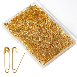 XIYAOXI 19mm Mini Safety Pins - Pack of 200pcs Small Gold Safety Pins- Versatile Clothing Tag Pins for Repair, Crafting & Fashion Accessories Making in a PP Box