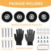 45mm x 18mm Luggage Replacement Wheels Set 4Pcs Rubber Swivel