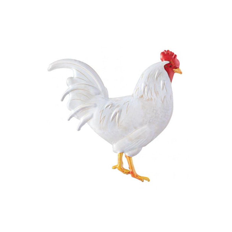 Craig Bachman 12" Metal Rooster Hanger: White - Wall or