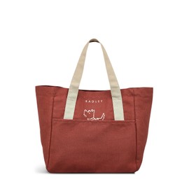 RADLEY London Hide And Seek Dog - Small Open Top Crook Canvas Tote Bag (COPPER PINK)