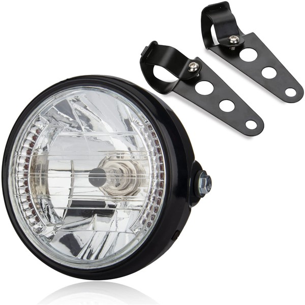 Meliore Motorcycle Motorcycle 7 Inch Headlight Multi-Reflector H4 Bulb with