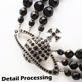 Saturn Necklace for Women - 2Pcs Saturn Pearl Necklace & White Pearl Choker Necklace Set, Mothers Valentines Day Anniversary Birthday Christmas Jewelry Gifts for Her Mom Wife丨 Silver Saturn Pendant,