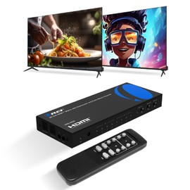 OREI 4K HDMI Matrix Switch with Downscaler & ARC – 4x2 HDMI Matrix Switch 4K, HDMI 2.0, HDCP 2.2, 18Gbps, 4K@60Hz HDR, Dual Audio Extraction (Optical & 3.5mm), IR Remote (UHD-402D)