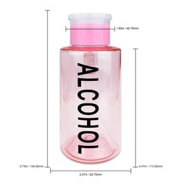 PANA 10oz. (Quantity: 2 Pieces) Alcohol Labeled Liquid Push Down Pump Dispenser Empty Bottle with Flip Top Cap (Pink)