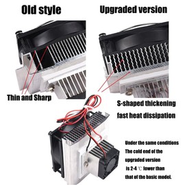 Mini Air Conditioner DC 12V DIY Thermoelectric Peltier Refrigeration Cooling System Heat Sink + 12V 78W Switch Power Supply Driver + Thermometer with Probe