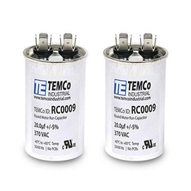 TEMCo 20 uf/MFD 370 VAC volts Round Run Capacitor 50/60 Hz AC Electric - Lot -2 (Optional uf/MFD, Voltage and Lot Quantities Available)