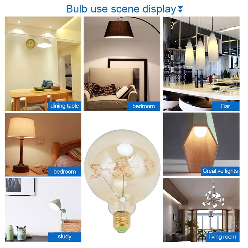 Edison Led Light Bulbs 4W 2200K Warm Light Transparent Energy